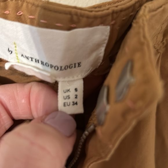 Anthropologie Honey Wide  Leg Cotton Blend Trousers - Picture 4 of 11